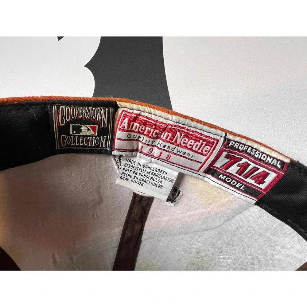 Vintage SF Giants‎ Hat Mens 7 1/4 Brown Knit Cooperstown Collection Fitted Logo